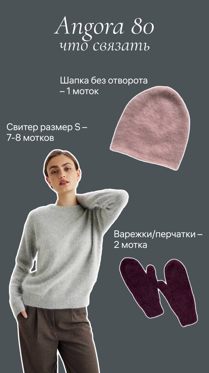 Angora 80 прекрасна в лицевой глади, а также ажурах. Вязать ее одно удовольствие: вы и не заметите, как нить превратится