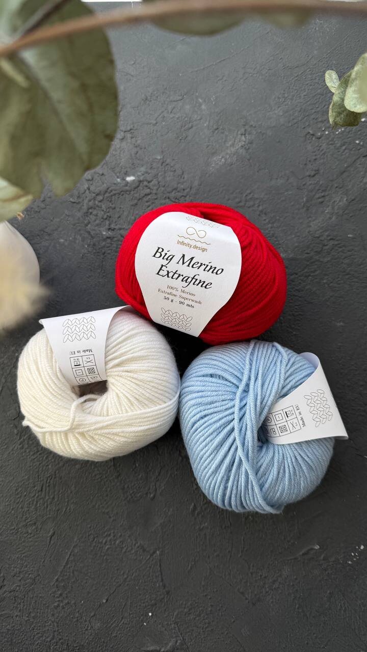 Смотрим? Big merino extrafine - толстенький мериносик с метражом 50г/90м Cotton linen - хлопок, лен и вискоза по очень