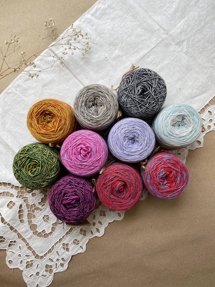 Доброе творческое утро! Подводим итоги по скрученным моточкам из Lana Grossa Cool Wool Lace и хвастаемся тем, что у нас