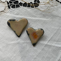 Брошь-сердце керамическая, 4см