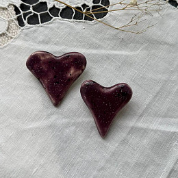 Брошь-сердце керамическая, 4см