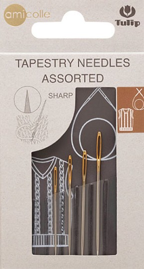 Tulip Tapestry Needles Набор игл с магнитным футляром Острый кончик № 17, 18, 20, 23 Сталь