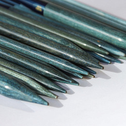 Lykke Indigo Набор съемных спиц 7 см, 9 пар, Дерево, Джинсовый чехол Магазин пряжи и инструментов для вязания СижуВяжу.рф