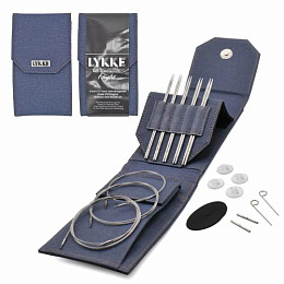 Lykke Flight Mini Denim Набор съемных спиц 11,5 см, 5 пар, Металл Магазин пряжи и инструментов для вязания СижуВяжу.рф