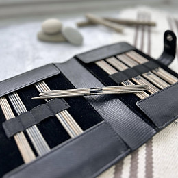 Lykke Driftwood Набор чулочных спиц 15 см, 2-3.75мм, 8х5 шт. Дерево, Кожаный чехол Магазин пряжи и инструментов для вязания СижуВяжу.рф