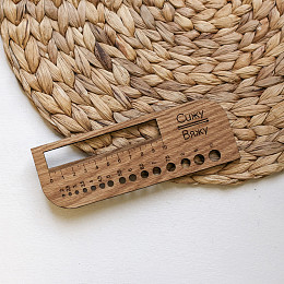 СижуВяжу Линейка для спиц и петель с закругленными углами Дуб