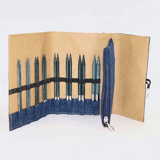 KnitPro Набор стандартных спиц Denim Indigo Wood. 11 см. 8 пар Магазин пряжи и инструментов для вязания СижуВяжу.рф