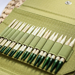 Lykke Grove Набор съемных спиц 11.5 см, 12 пар, Бамбук, Зеленый чехол Магазин пряжи и инструментов для вязания СижуВяжу.рф