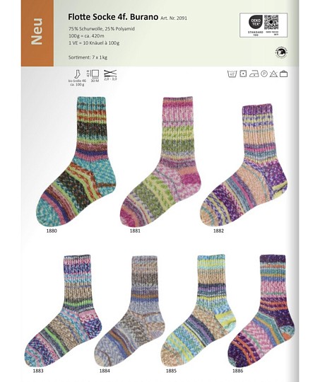 Rellana Flotte Socke Burano 4ply