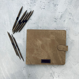 Lykke Umber Набор чулочных спиц 15 см, 4-9 мм, 8х5 шт. Дерево, Джинсовый чехол Магазин пряжи и инструментов для вязания СижуВяжу.рф