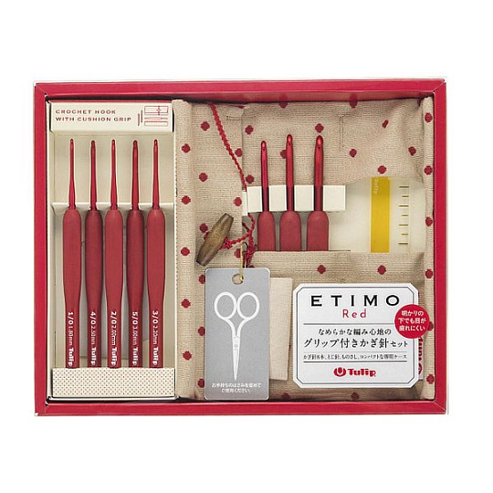 Tulip Набор крючков ETIMO Red. 8 шт Магазин пряжи и инструментов для вязания СижуВяжу.рф