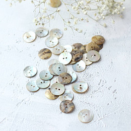 Пуговица Ракушка Pearl, двухпрокольная ⌀ 18 мм (6105ПН)