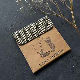 Lana Grossa Набор для вязания носков Deluxe 15 см 4х5 шт Радуга Дерево Бежевый чехол Магазин пряжи и инструментов для вязания СижуВяжу.рф