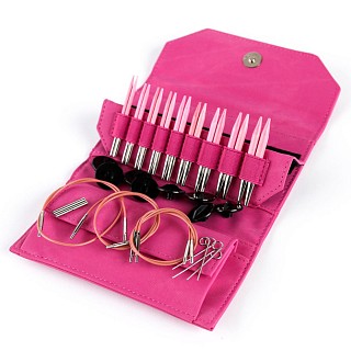 Lykke Blush Fuchsia Denim Набор съемных спиц 7 см, 9 пар, Дерево, Джинсовый чехол Магазин пряжи и инструментов для вязания СижуВяжу.рф