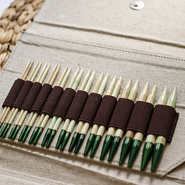 Lykke Grove Набор съемных спиц 11.5 см, 12 пар, Бамбук, Бежевый чехол Магазин пряжи и инструментов для вязания СижуВяжу.рф