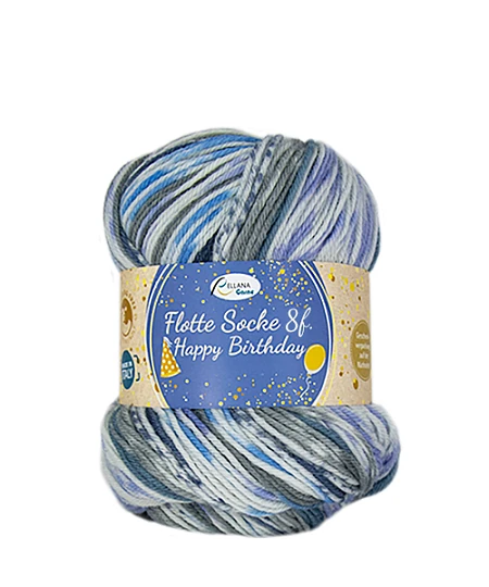 Rellana Flotte Socke Happy Birthday 8ply