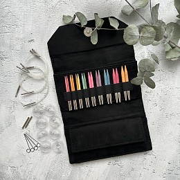 Lykke Colour Набор съемных спиц 7 см, 9 пар, Дерево, Чёрный чехол Магазин пряжи и инструментов для вязания СижуВяжу.рф