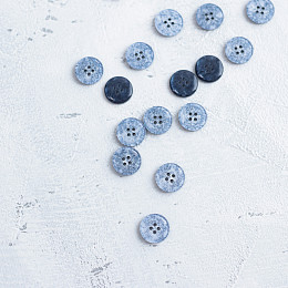 Пуговица Темно-синий иней 4-х прокольная ⌀ 15 мм (32158.002)