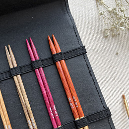 Lana Grossa Набор съёмных спиц 4 пары Signal Дерево Чёрный чехол Магазин пряжи и инструментов для вязания СижуВяжу.рф