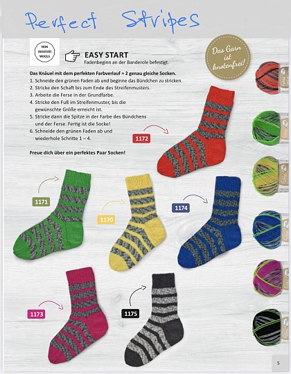 Rellana Flotte Socke Perfect Stripes 4ply