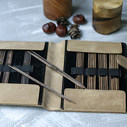 Lykke Umber Набор чулочных спиц 15 см, 2-3.75 мм, 8х5 шт. Дерево, Джинсовый чехол Магазин пряжи и инструментов для вязания СижуВяжу.рф