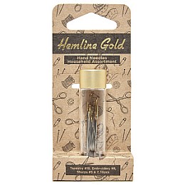 Hemline. Иглы ручные для домашнего хозяйства в баночке №19,5,7,8,10 шт (арт. 214G.HG)