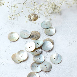 Пуговица Ракушка Pearl, двухпрокольная ⌀ 25 мм (6105ПН)