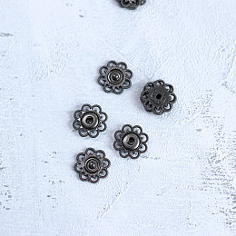 Кнопка пришивная Цветок ⌀ 21 мм Тёмный никель (18632.001)