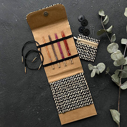 Lana Grossa Набор съёмных спиц 4 пары Signal Дерево Бежевый чехол Магазин пряжи и инструментов для вязания СижуВяжу.рф