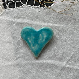 Брошь-сердце керамическая, 4см