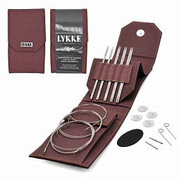 Lykke Flight Mini Maroon Набор съемных спиц 11,5 см, 5 пар, Металл Магазин пряжи и инструментов для вязания СижуВяжу.рф