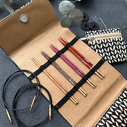 Lana Grossa Набор съёмных спиц 4 пары Signal Дерево Бежевый чехол Магазин пряжи и инструментов для вязания СижуВяжу.рф