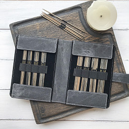 Lykke Driftwood Набор чулочных спиц 15 см, 2-3.75мм, 8х5 шт. Дерево, Джинсовый чехол Магазин пряжи и инструментов для вязания СижуВяжу.рф