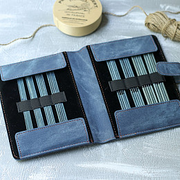 Lykke Indigo Набор чулочных спиц 15 см, 2-3.75 мм, 8х5 шт. Дерево, Джинсовый чехол Магазин пряжи и инструментов для вязания СижуВяжу.рф