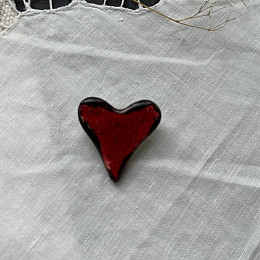 Брошь-сердце керамическая, 4см