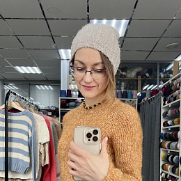 СижуВяжу Описание шапка Объёмный пушистик