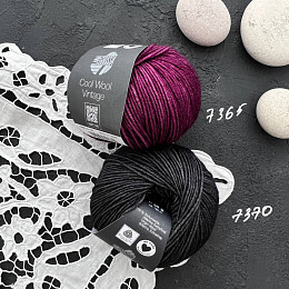 Набор для вязания двойной шапки #от_макушки_до_макушки из пряжи Lana Grossa Cool Wool Vintage (7370+7365)/описание