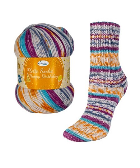 Rellana Flotte Socke Happy Birthday 8ply