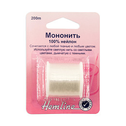 Hemline. Мононить Прозрачная 200 м. В упаковке