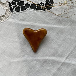 Брошь-сердце керамическая, 4см