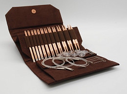 Lykke Cypra Brown Набор съемных спиц 11,5 см, 12 пар, Медь, Джинсовый чехол Магазин пряжи и инструментов для вязания СижуВяжу.рф