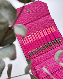 Lykke Blush Magenda Набор съемных спиц 11,5 см, 12 пар, Дерево, Кожаный чехол Магазин пряжи и инструментов для вязания СижуВяжу.рф