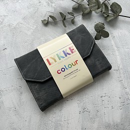 Lykke Colour Набор съемных спиц 11.5 см, 12 пар, Дерево, Серый чехол Магазин пряжи и инструментов для вязания СижуВяжу.рф