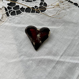 Брошь-сердце керамическая, 4см