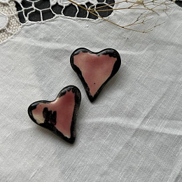 Брошь-сердце керамическая, 4см