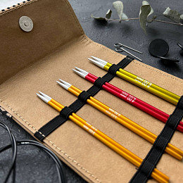 Lana Grossa Набор съёмных спиц 4 пары Радуга Алюминий Бежевый чехол Магазин пряжи и инструментов для вязания СижуВяжу.рф