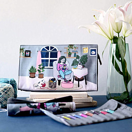 KnitPro "Passion" Проектная сумка с чехлами для чулочных и съёмных спиц