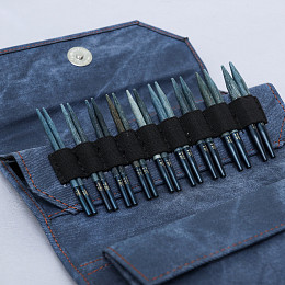 Lykke Indigo Набор съемных спиц 7 см, 9 пар, Дерево, Джинсовый чехол Магазин пряжи и инструментов для вязания СижуВяжу.рф