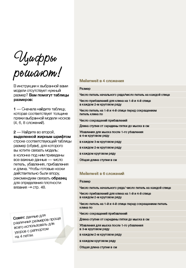 Как читать таблицы размеров Meilenweit